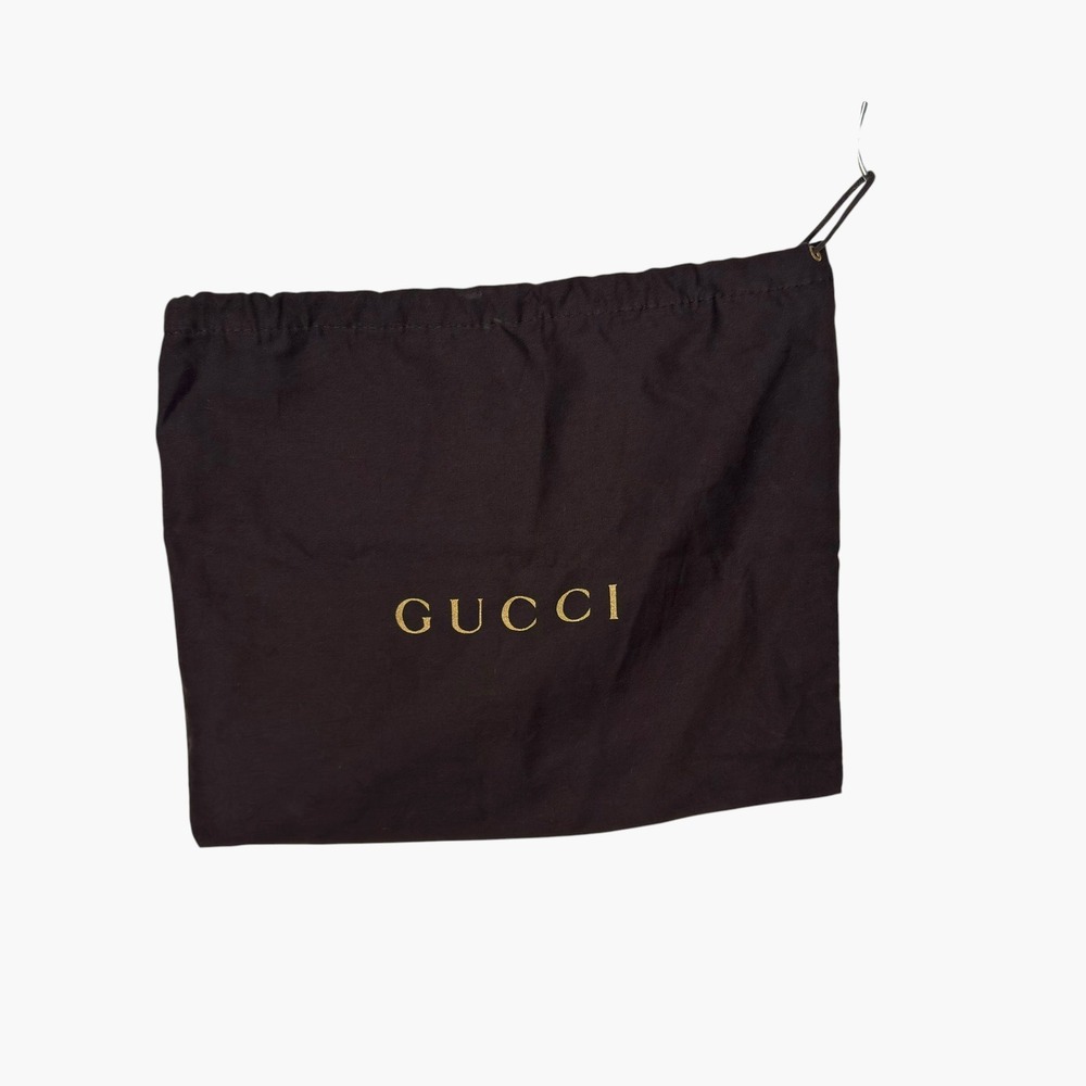 Gucci Dust Bag OS Brown Gold Logo Cotton Drawstring Luxury Designer Storage